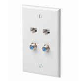 Leviton 5EA20-S4 Quickplate with 2 Data Ports and F-connectors